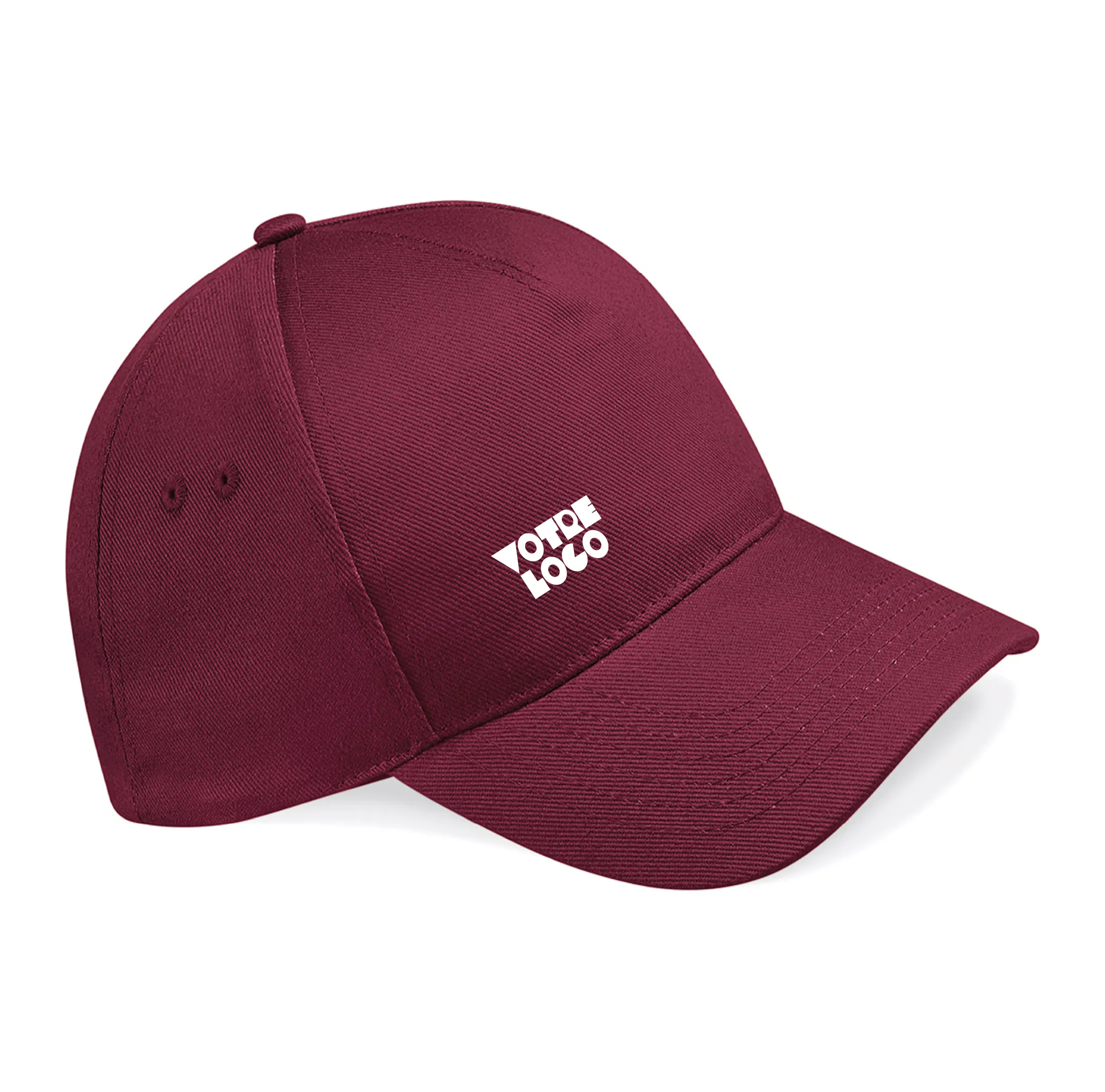 r0046-burgundy Casquette 5 panneaux 300 g/m² personnalisable