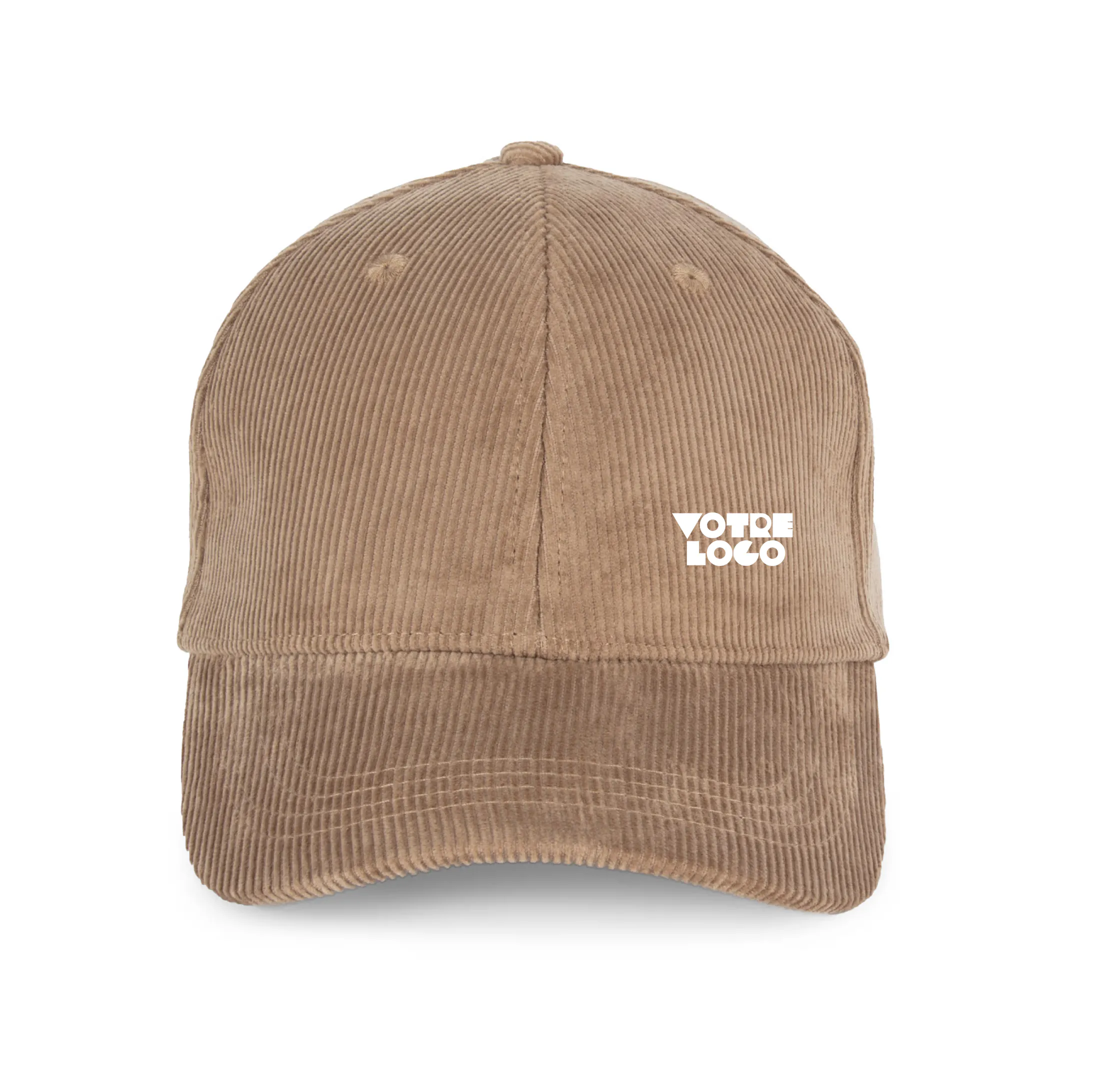 r0047-camel Casquette écoresponsable en velours côtelé unisexe 310 g/m² personnalisable