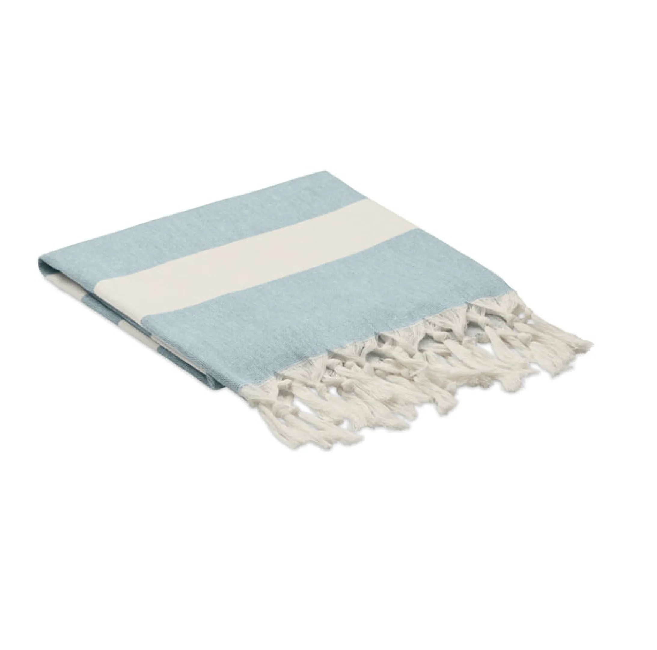 r0058-bleu-plie Serviette de plage 140 gr/m² personnalisable