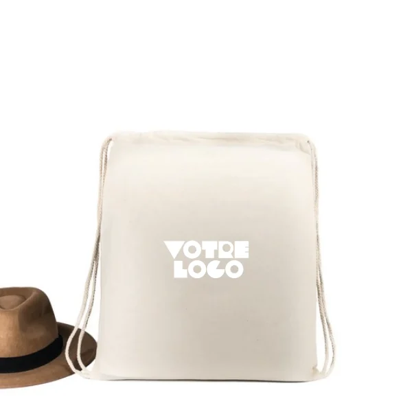 Sac à dos coton 155gr écru personnalisable express