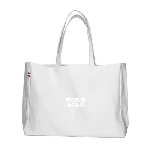 Sac cabas avec soufflet 100% coton tissé Made in France personnalisable