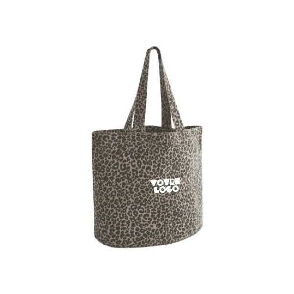 Sac cabas en toile imprimé léopard 287 g/m² personnalisable