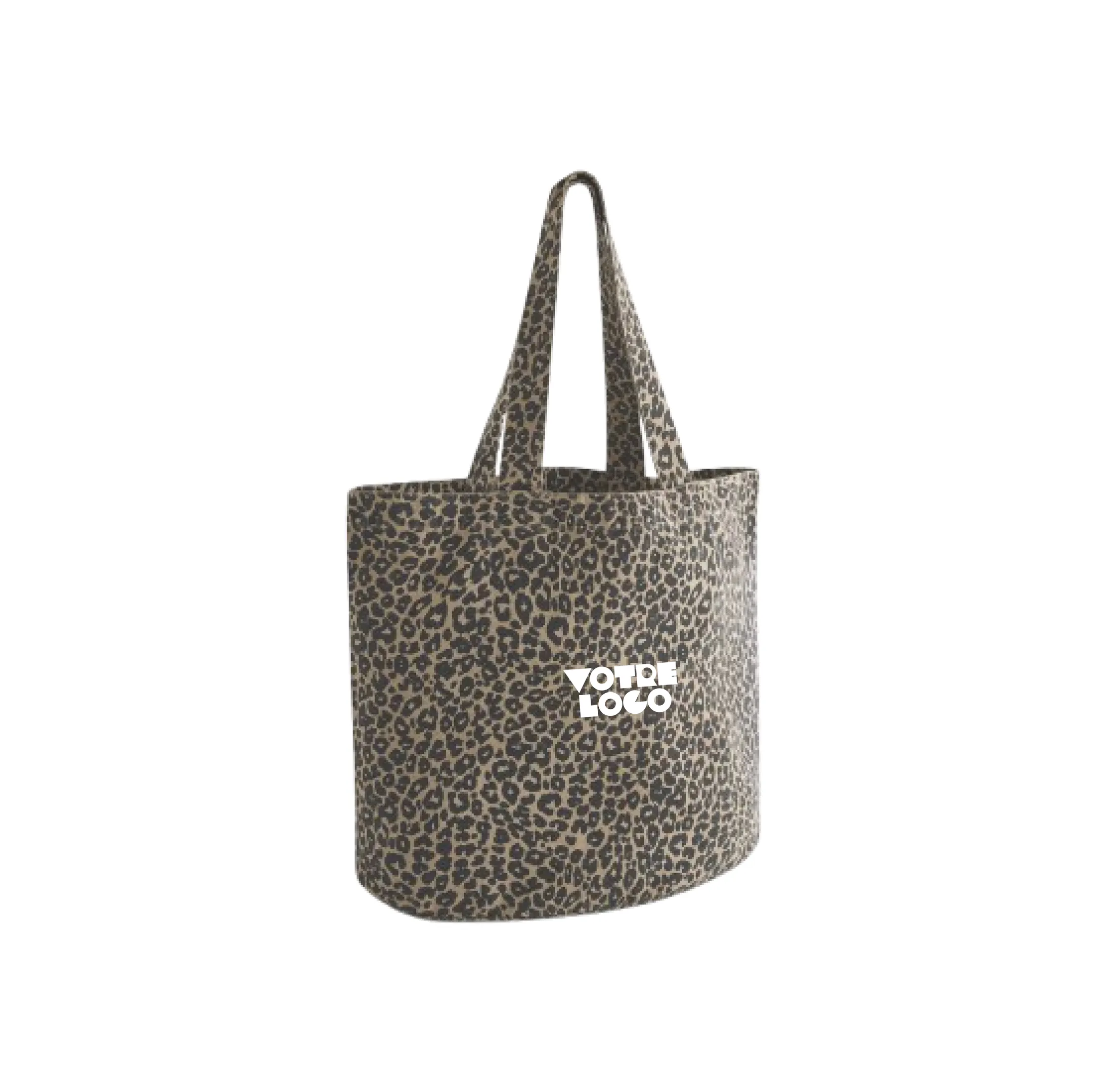 Sac cabas en toile imprimé léopard 287 g/m² personnalisable