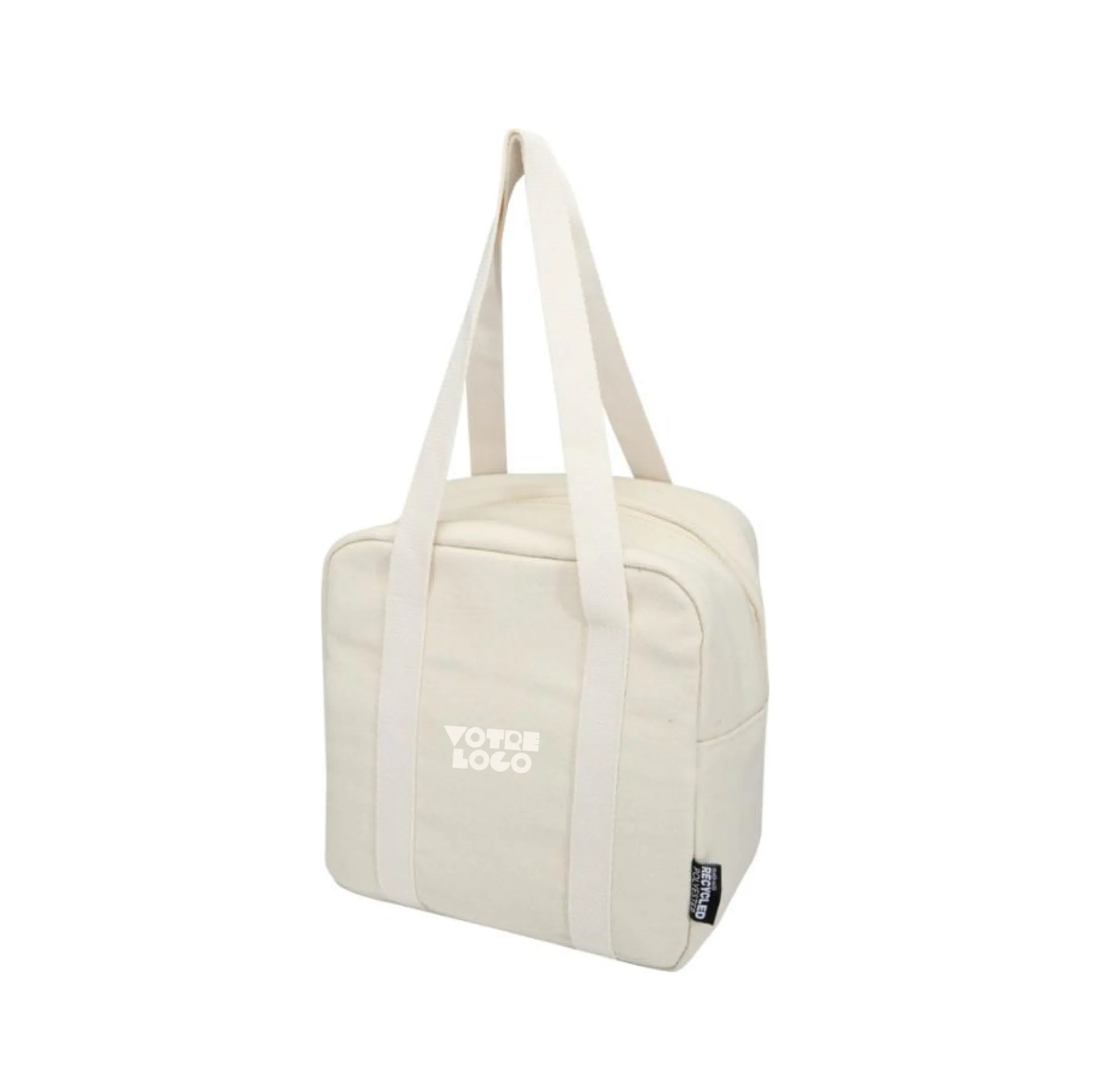 sac-isotherme-dejeuner-beige-personnalisable.webp Sac isotherme Recanvas pour le déjeuner recyclé certifié GRS de 5 L personnalisable