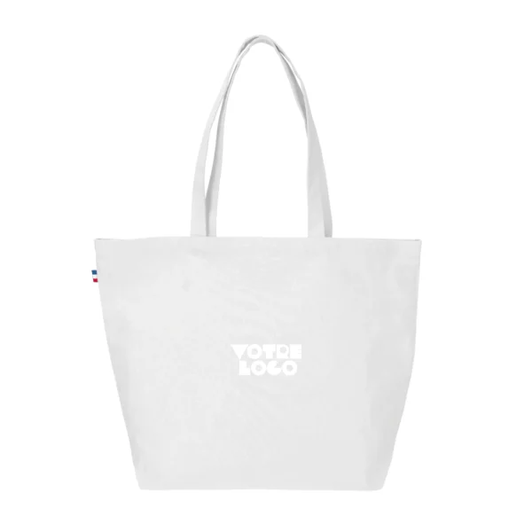 Sac de plage avec soufflet de fond 100% coton tissé Made in France personnalisable