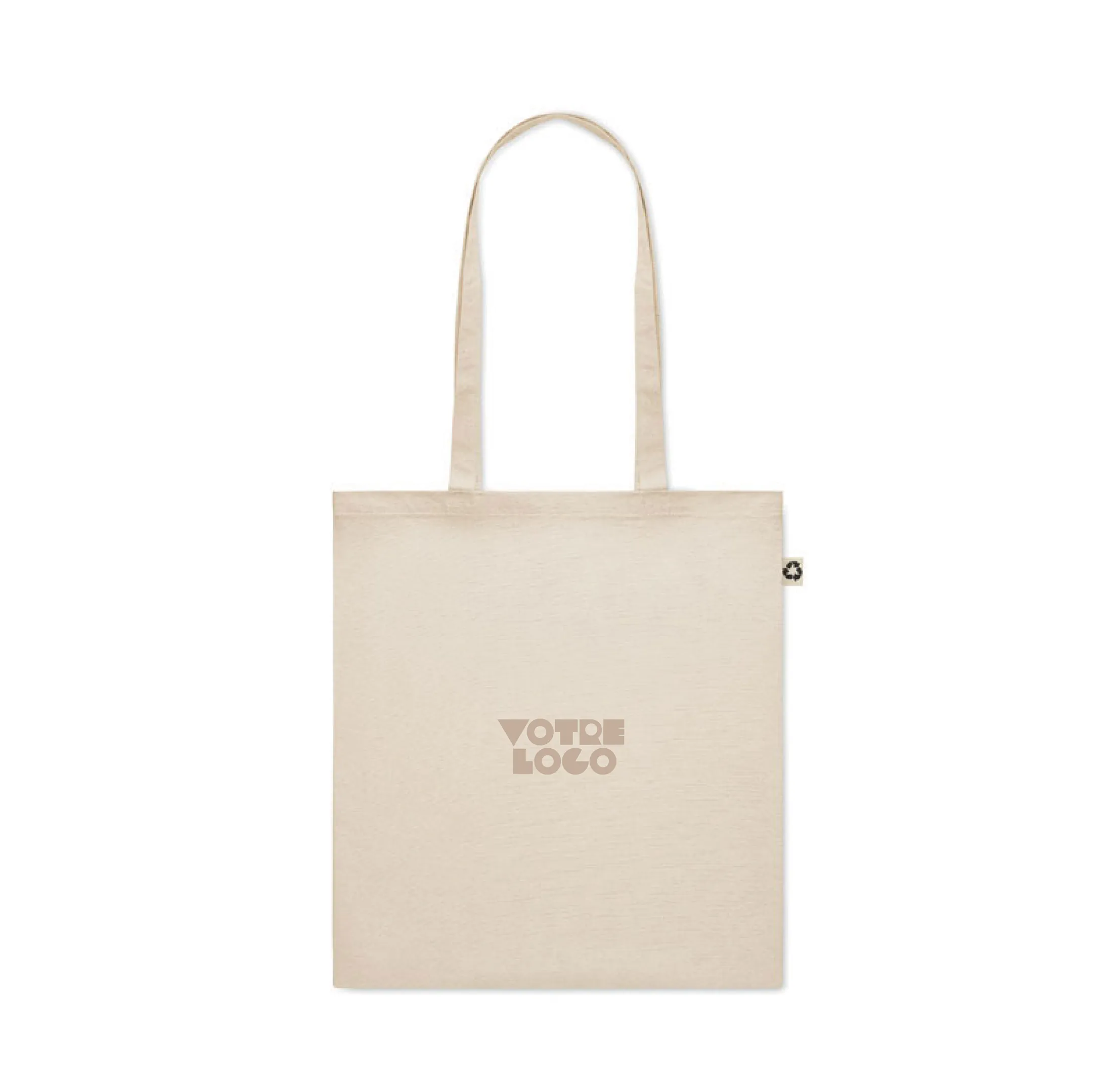 Sac shopping en coton naturel recyclé 140 g/m² personnalisable