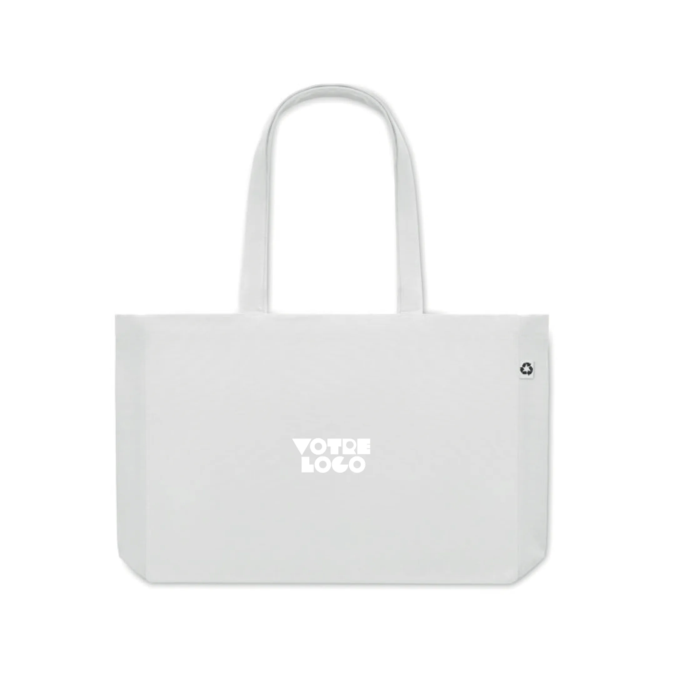 sac-shopping-toile-recyclee-280gr-blanc-personnalisable Sac shopping en toile recyclée de 280gr/m² personnalisable