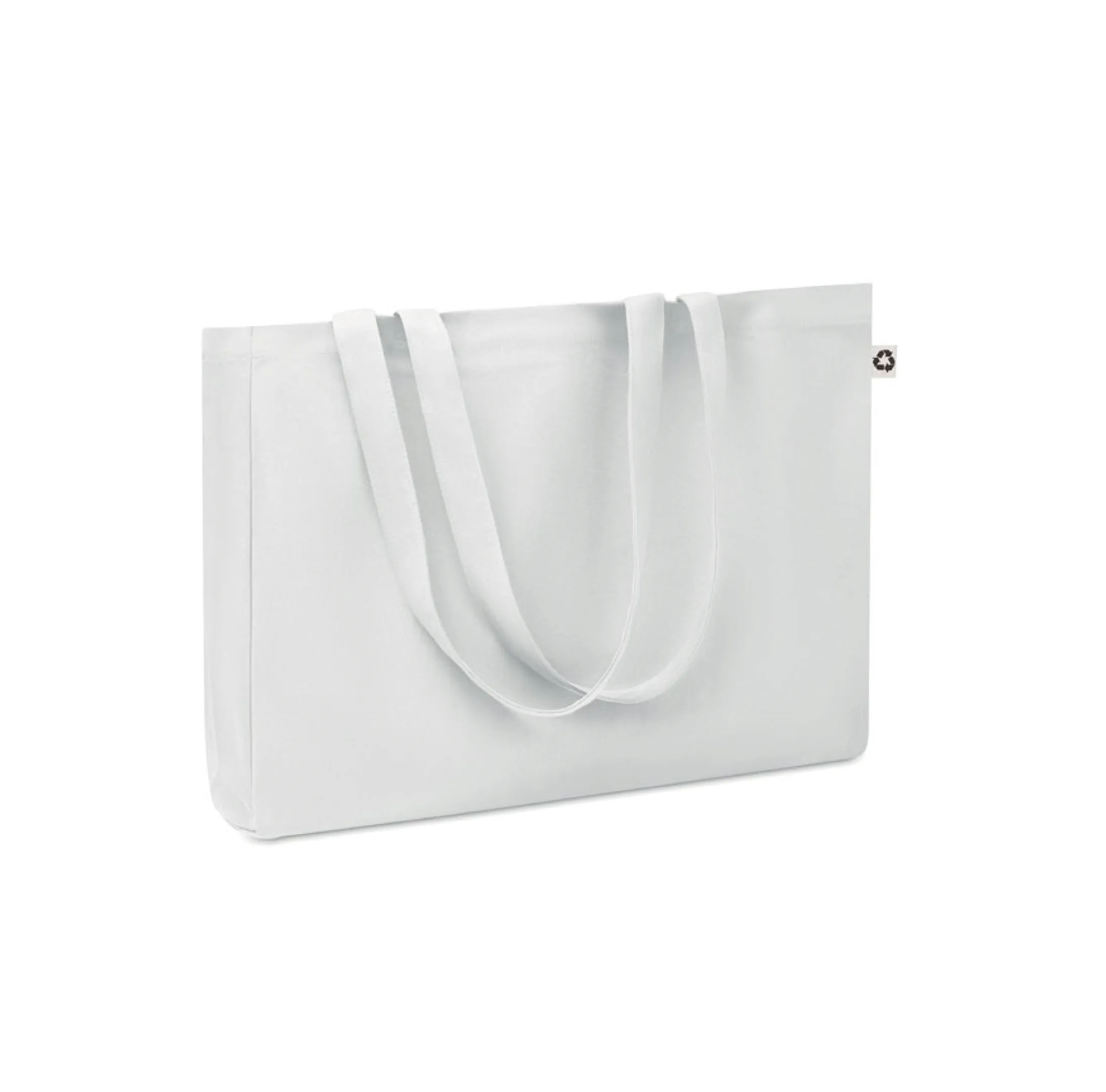 sac-shopping-toile-recyclee-blanc-personnalisable Sac shopping en toile recyclée de 280gr/m² personnalisable