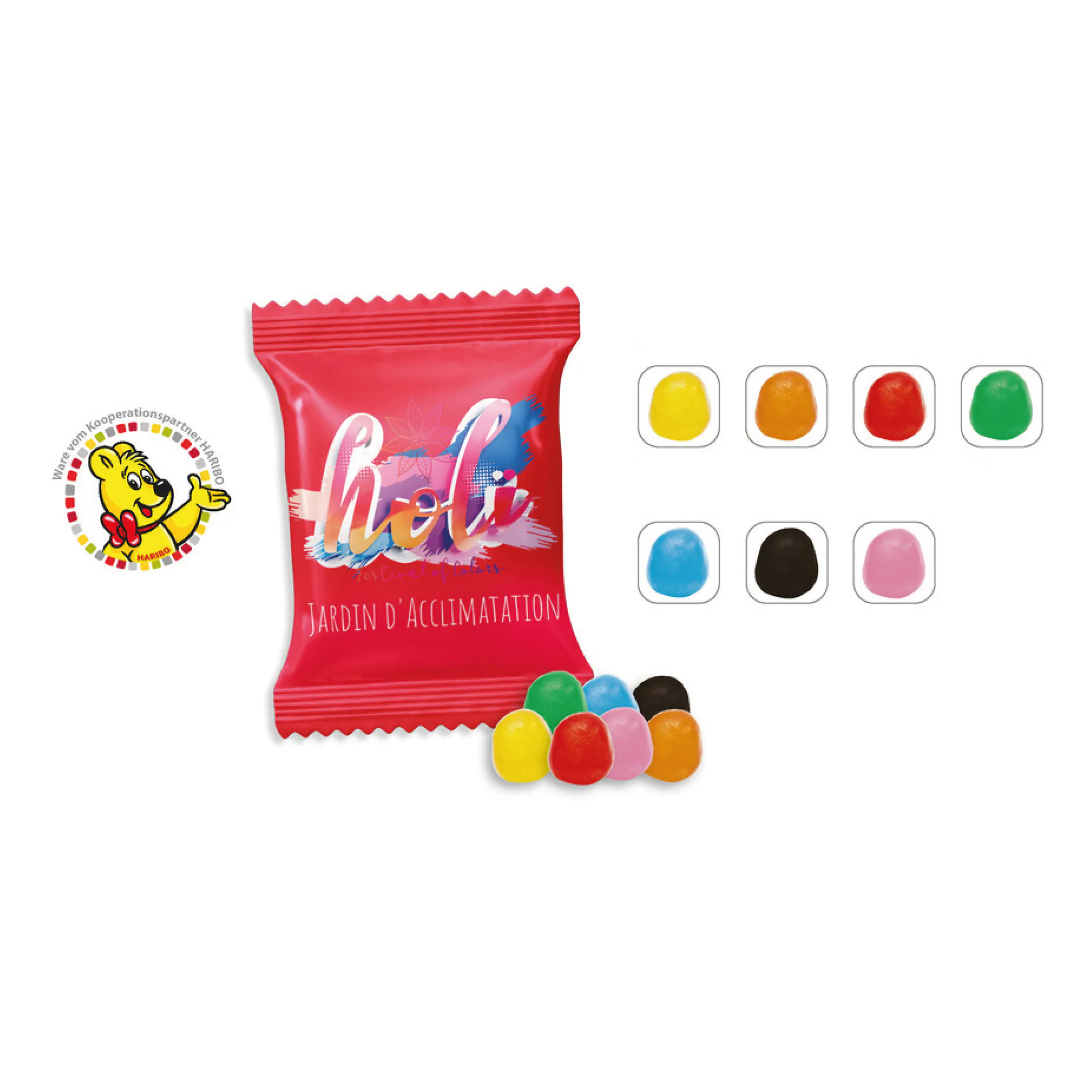 sachet-bonbons-haribo-dragibus-10gr-personnalisable.webp Sachet bonbons HARIBO Dragibus Mélange de fruits 10gr personnalisable
