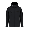 softshell-capuche-noir-homme-personnalisable Veste softshell à capuche amovible homme 340 g/m² personnalisable