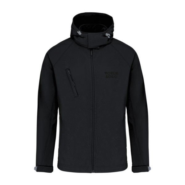Veste softshell à capuche amovible homme 340 g/m² personnalisable