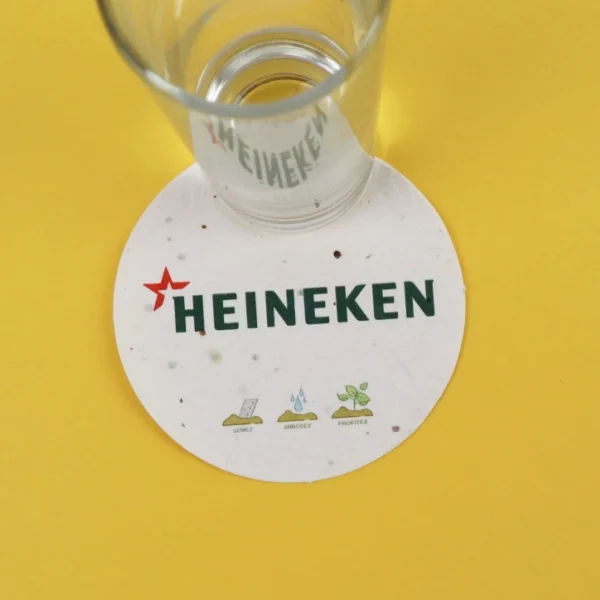 Sous Bock papier graines rond personnalisable