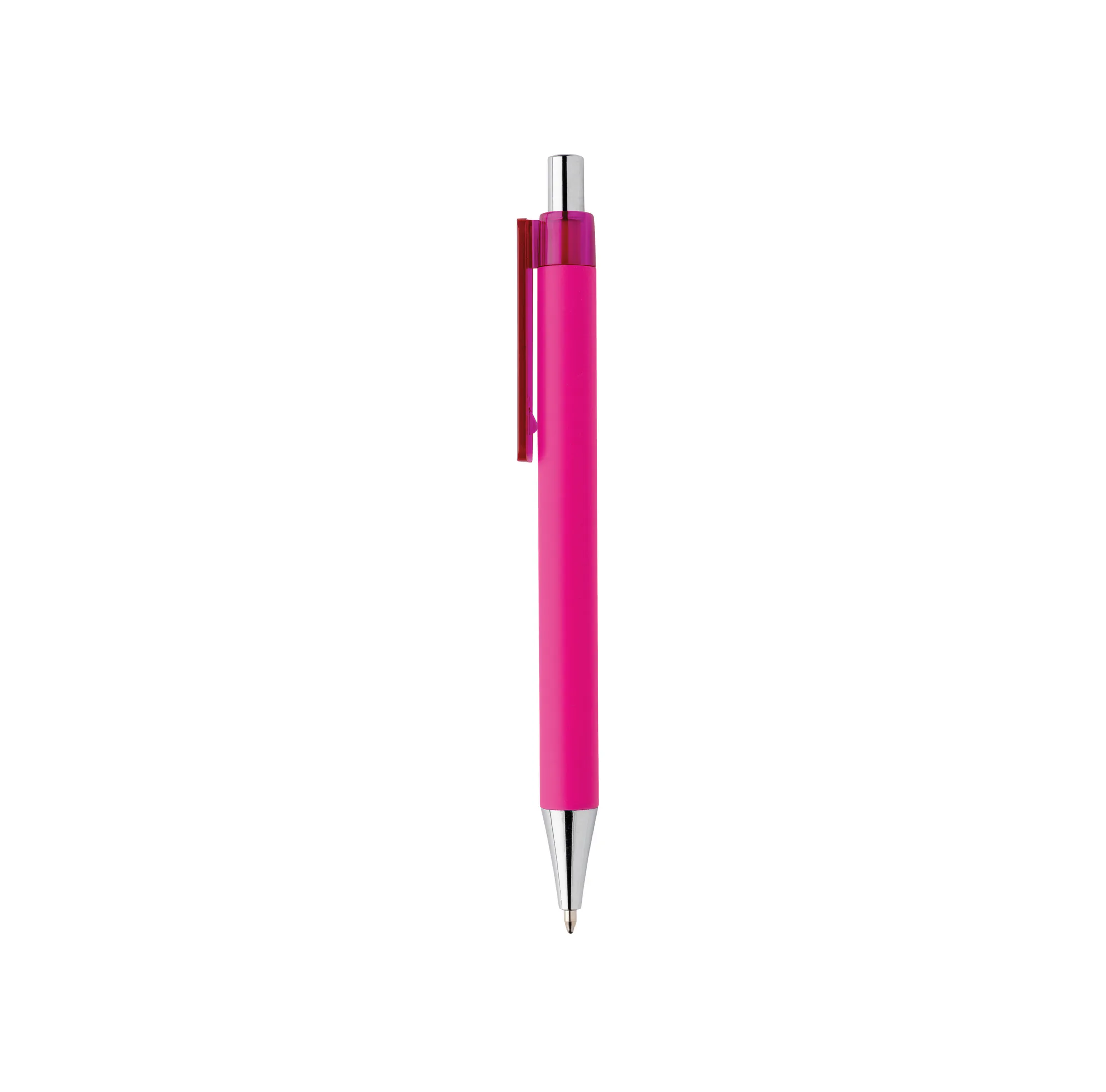 stylo-rose-finition-gomme-recycle-personnalisable Stylo finition gomme en ABS recyclé RCS personnalisable