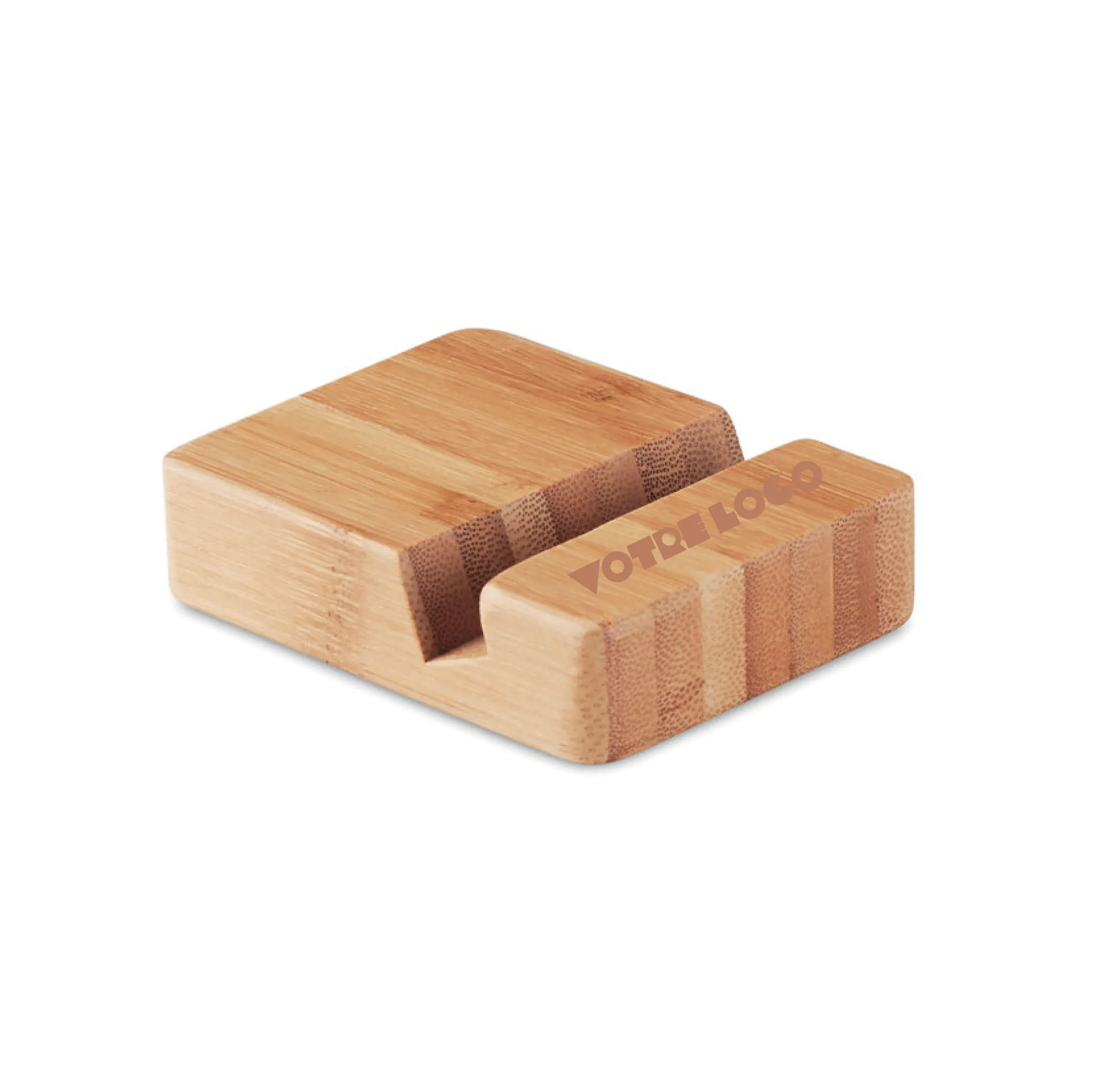 Support téléphone en bambou personnalisable