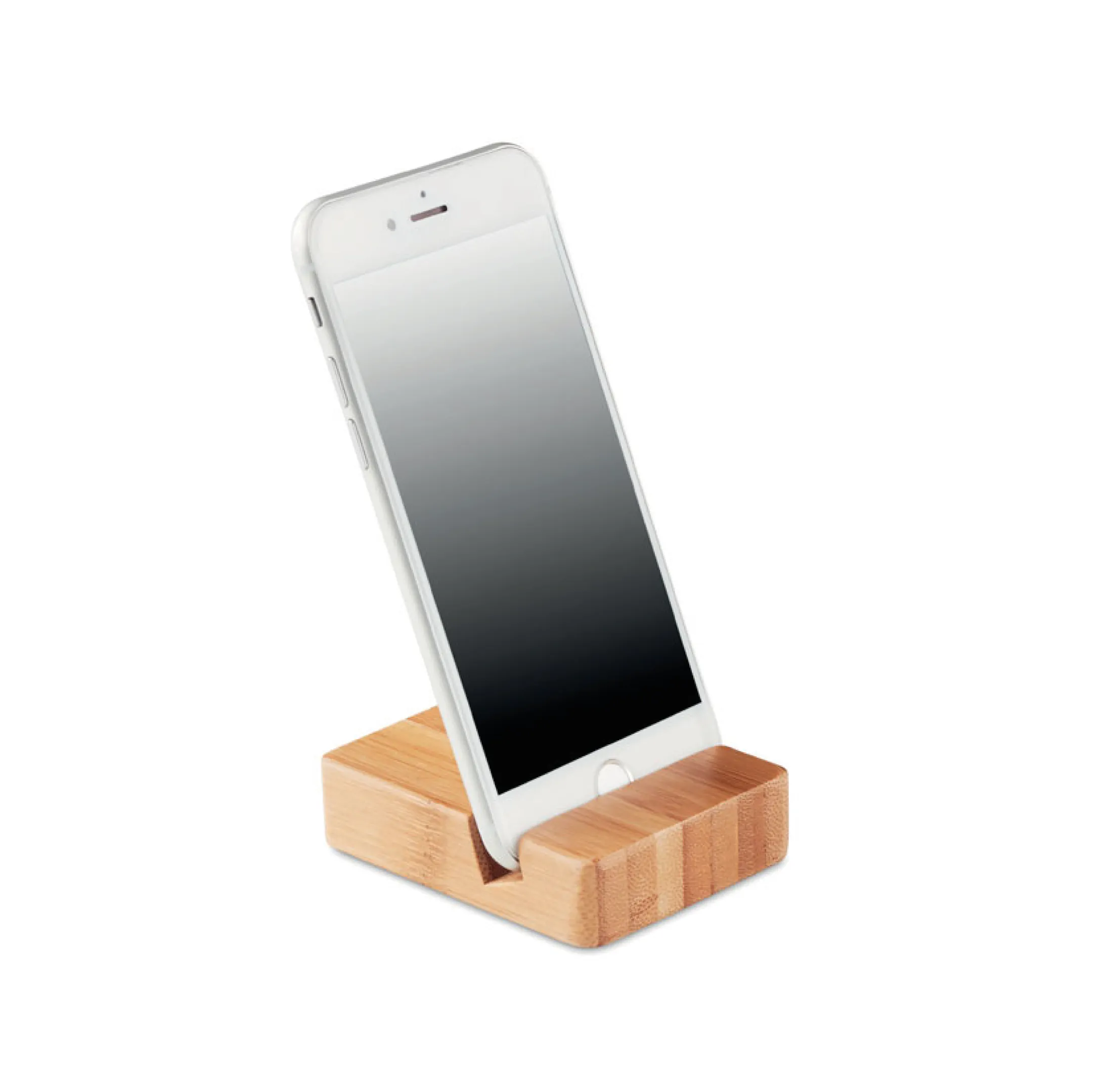 Support téléphone en bambou personnalisable