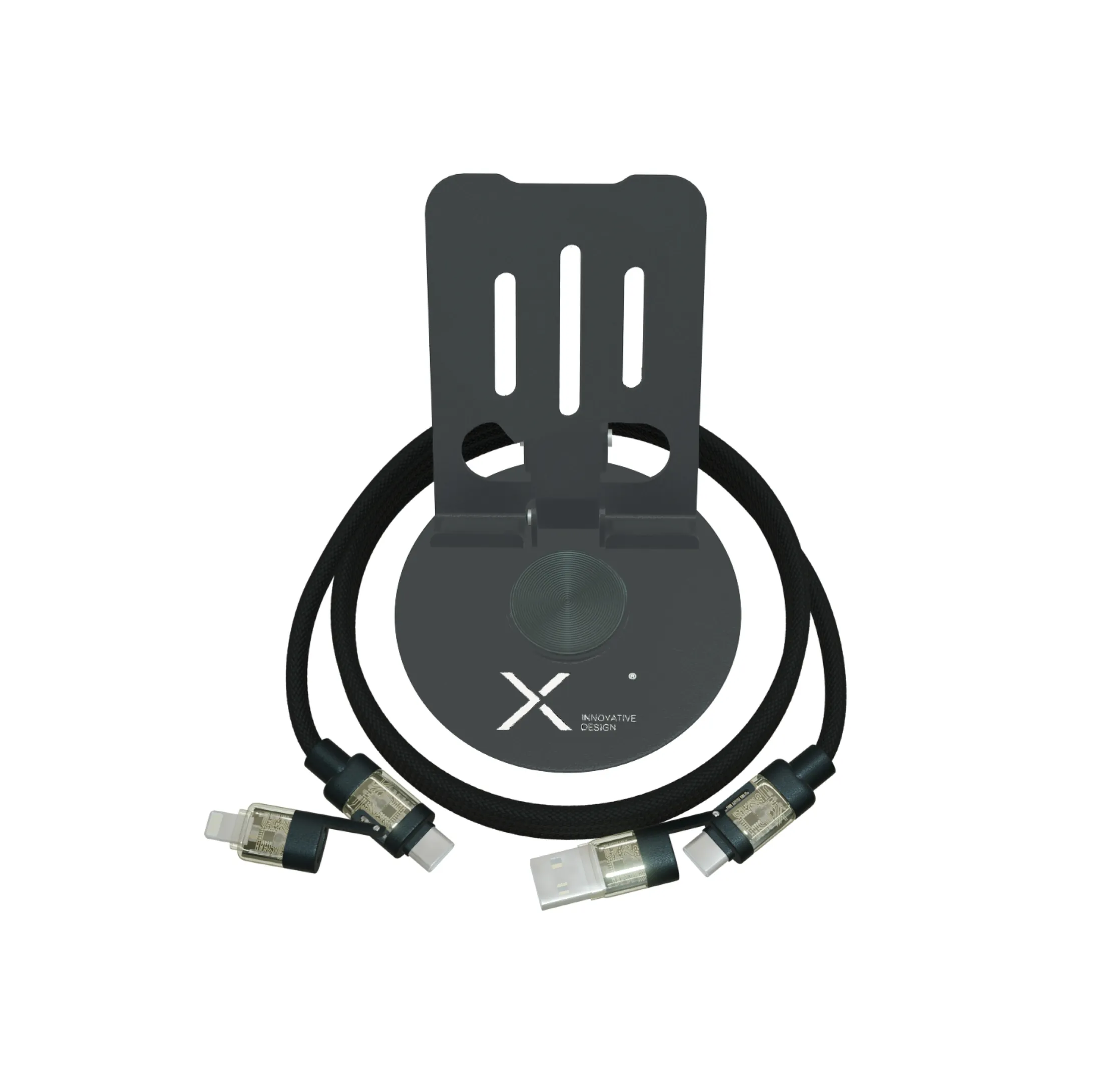 support-telephone-piable-metal-multicables-240w-personnalisable.webp Support de téléphone pliable en métal avec rotation à 360° personnalisable