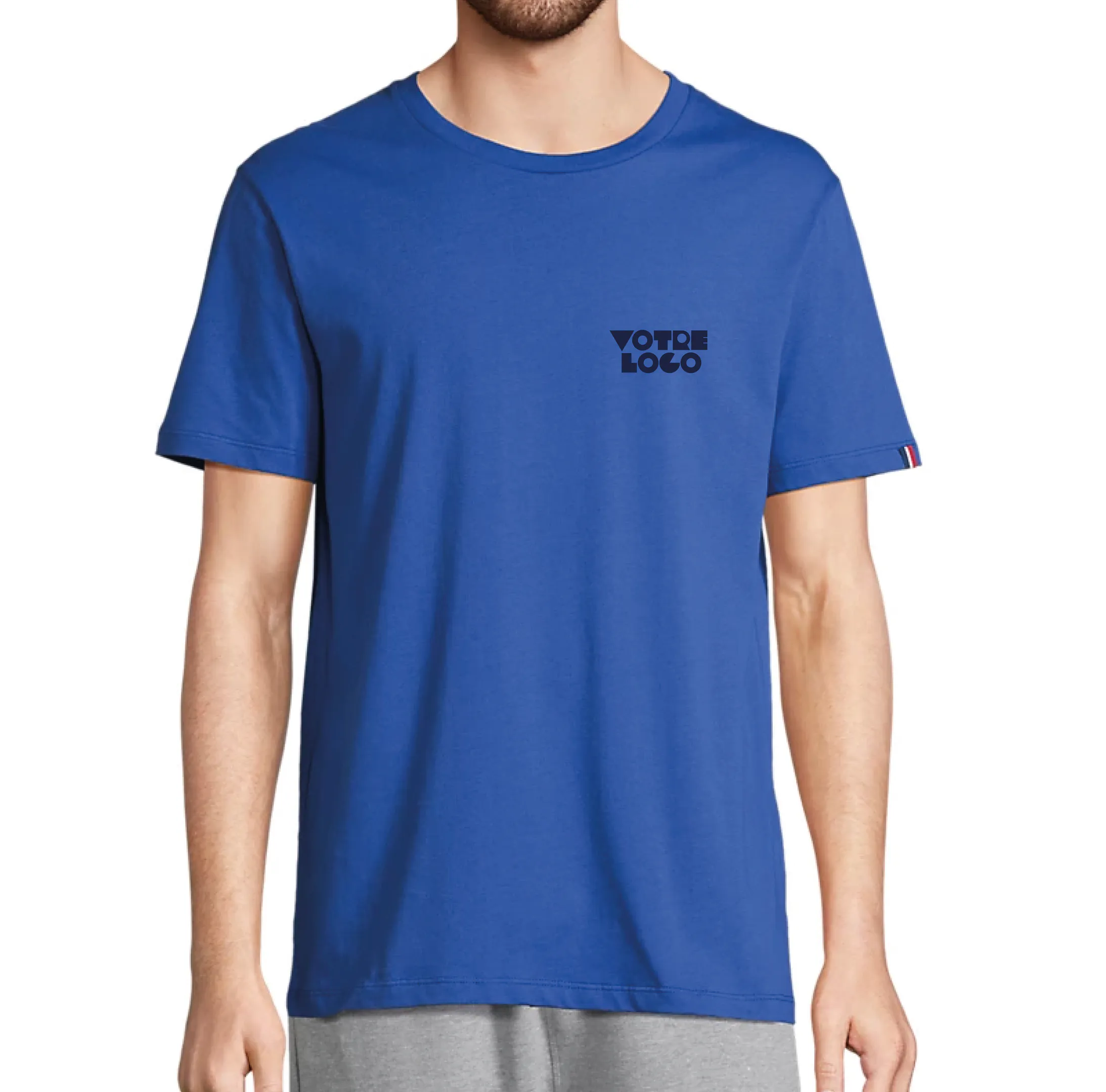 t-shirt-unisexe-madeinfrance-bleu-personnalisable.webp T-shirt unisexe MadeInFrance 170 g/m² personnalisable