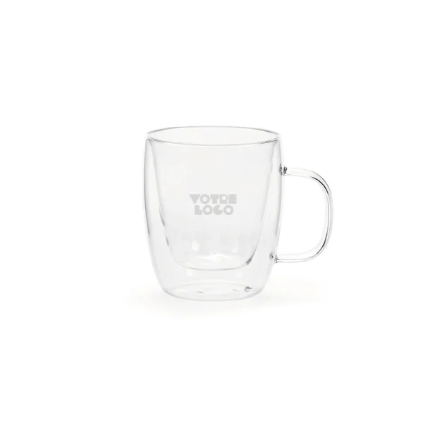 Tasse en verre borosilicate 250ml personnalisable