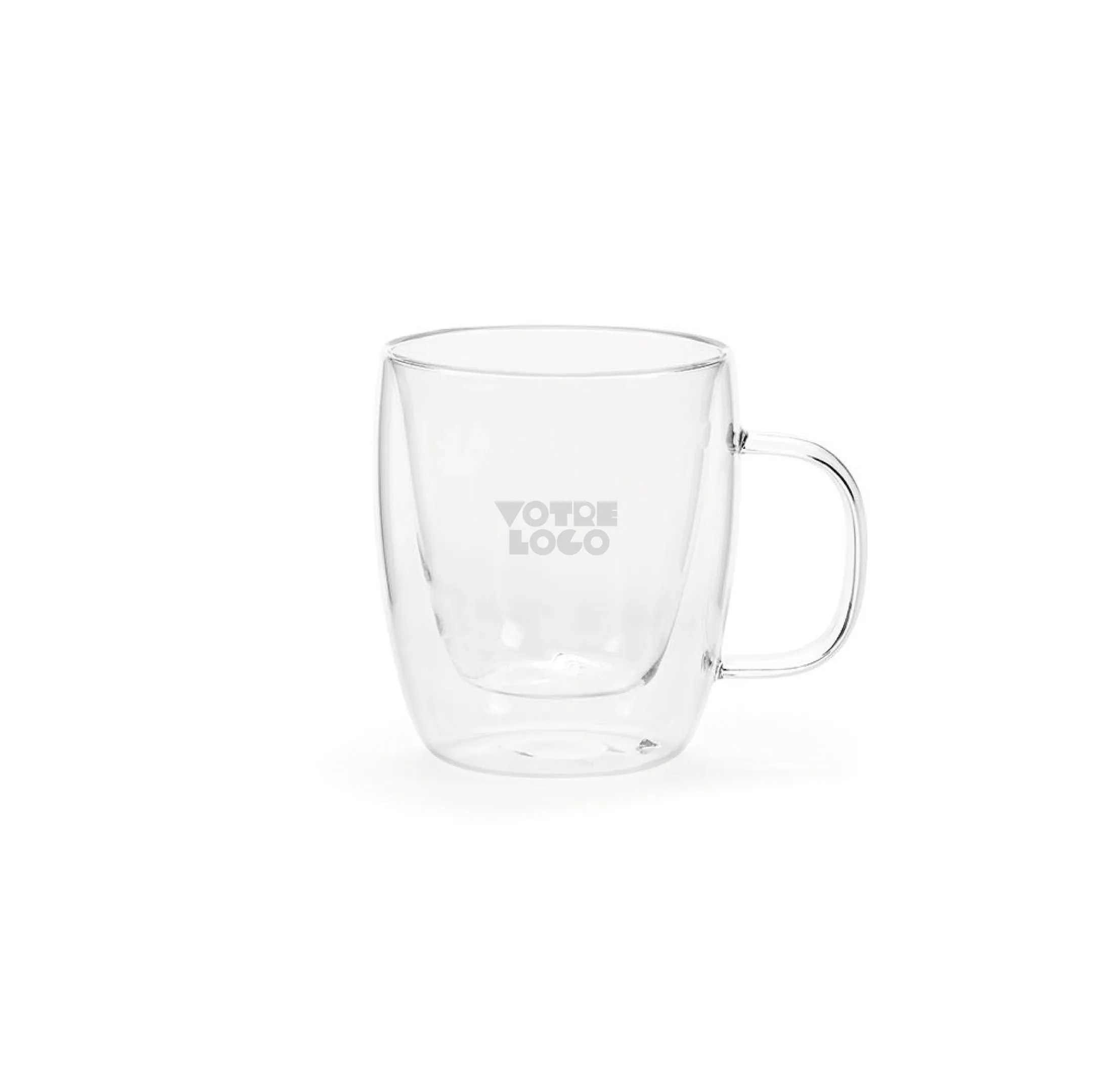 Tasse en verre borosilicate 250ml personnalisable