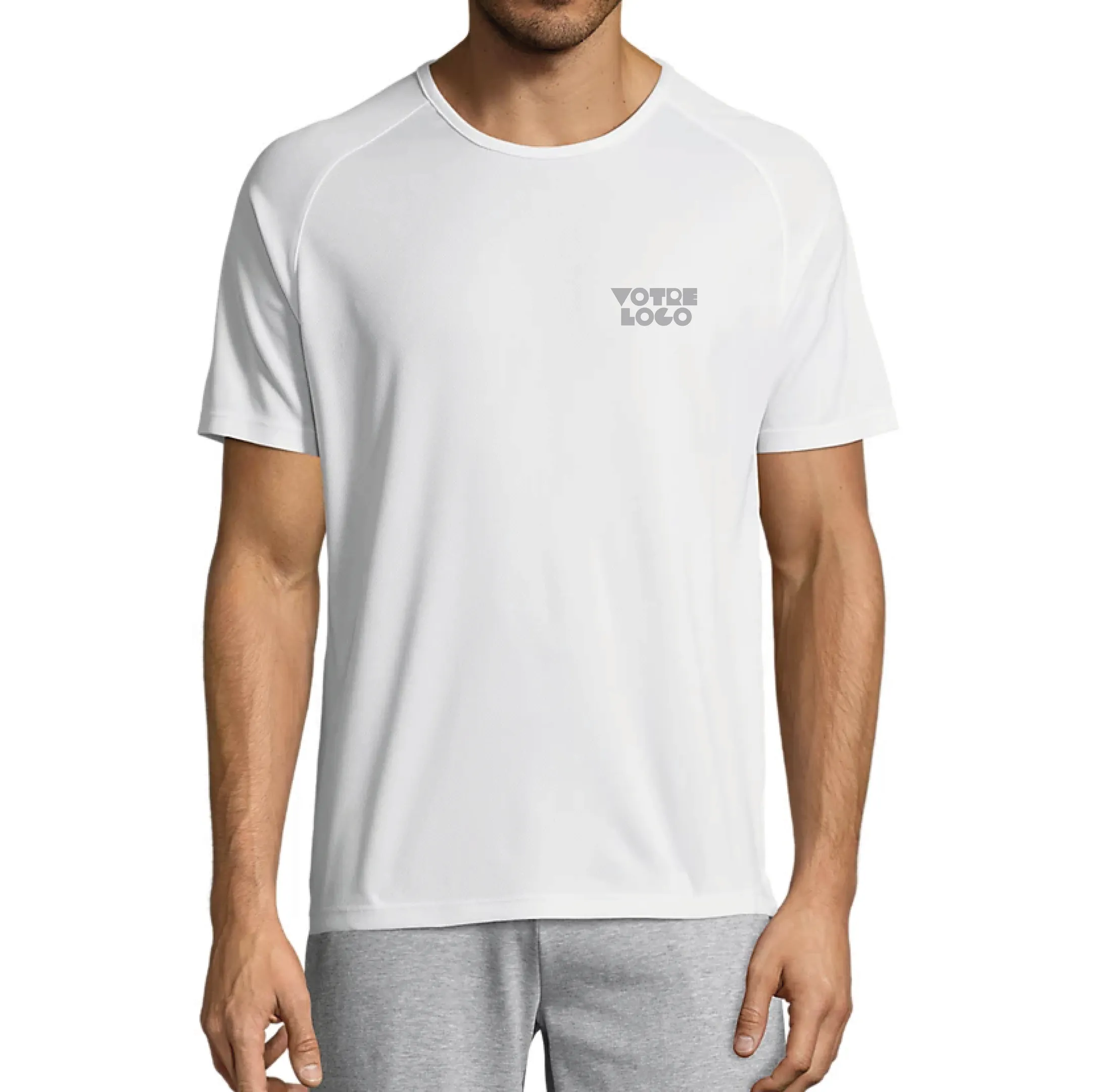tee-shirt-mixte-sport-polyester-blanc-express-personnalisable.webp T-Shirt de sport unisexe 140gr personnalisable express