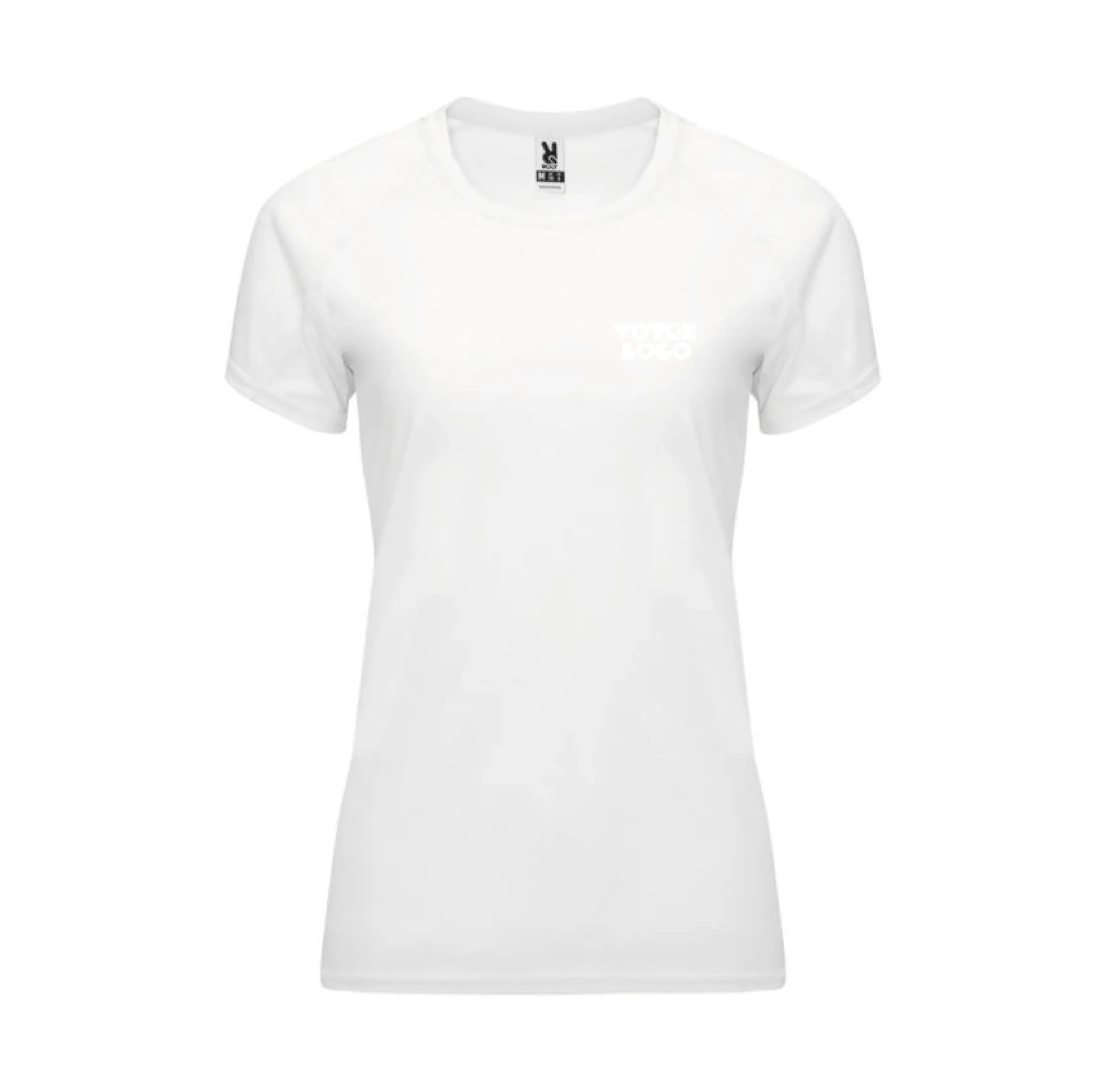 tee-shirt-sport-femme-blanc-personnalisable T-shirt de sport à manches courtes femme personnalisable