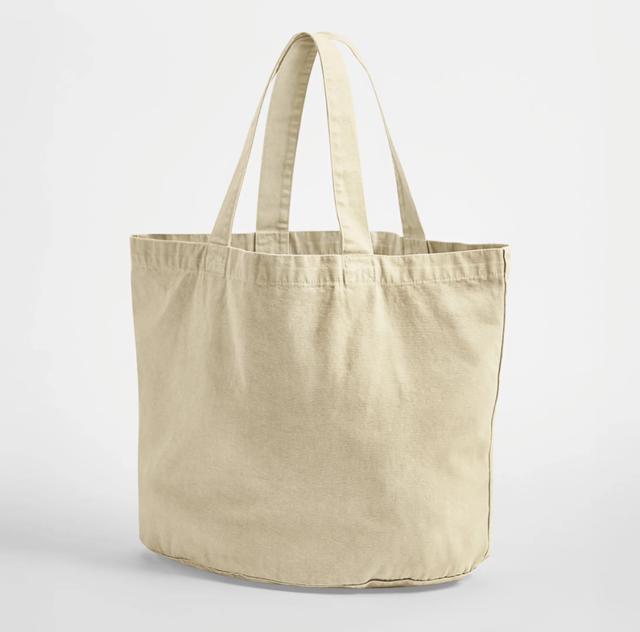 tote-bag-coton-recycle-beige-personnalisable Tote-bag en coton recyclé délavé 340 g/m² personnalisable