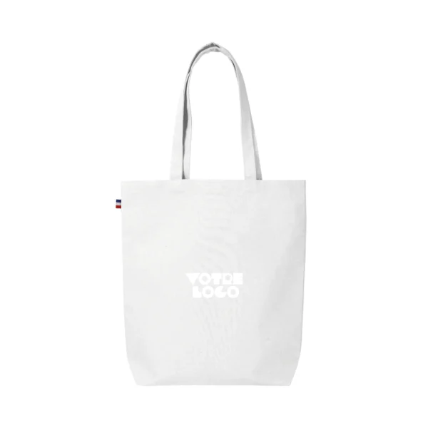 Tote-bag cabas 240 gr/m² avec soufflet 100% coton tissé Made in France personnalisable