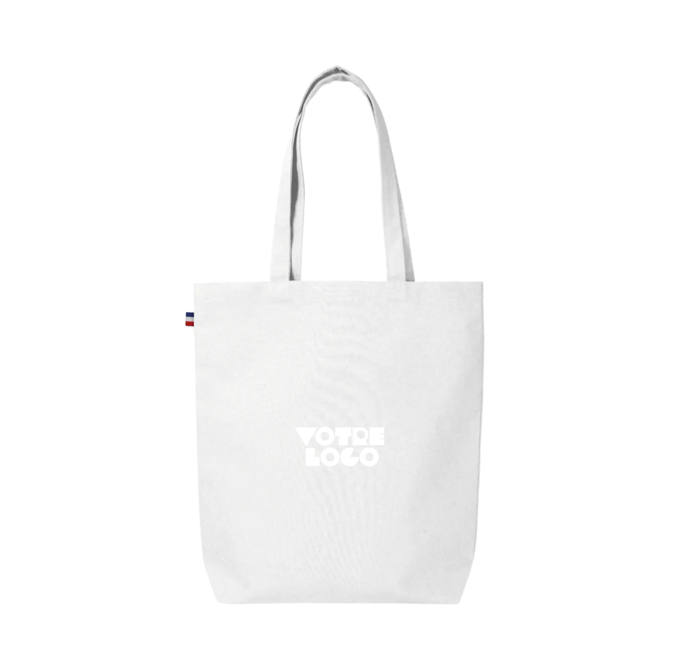 Tote-bag cabas 240 gr/m² avec soufflet 100% coton tissé Made in France personnalisable