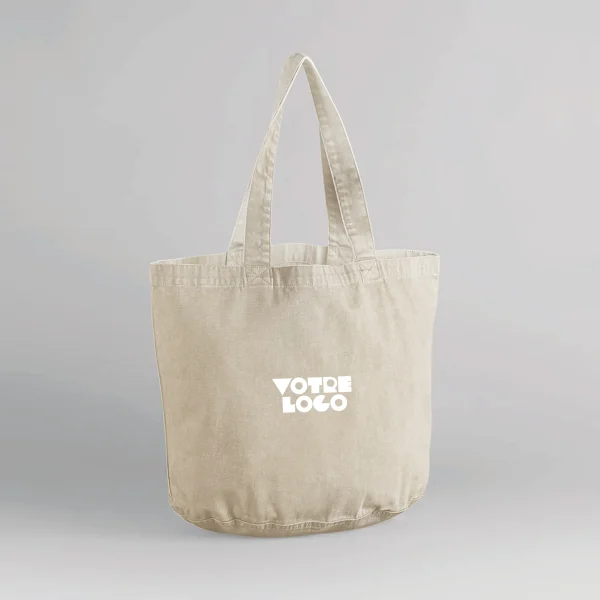 Totebag en coton recyclé délavé 140 g/m² personnalisable