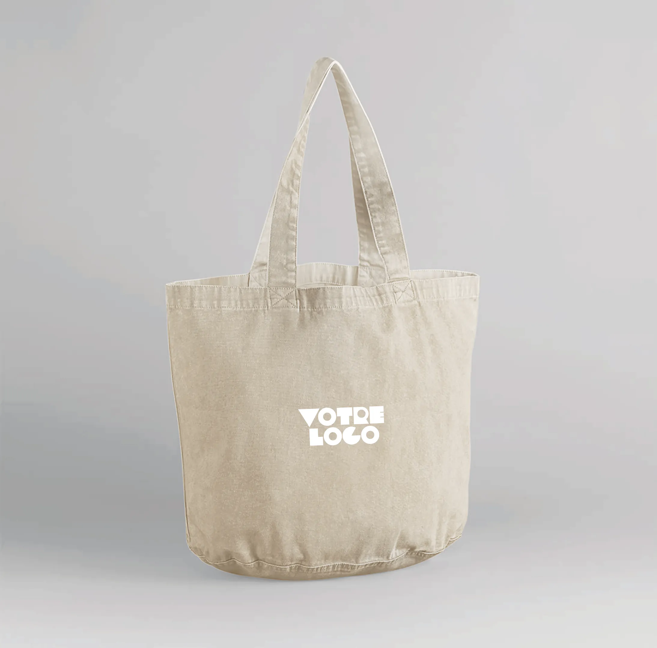 Totebag en coton recyclé délavé 140 g/m² personnalisable