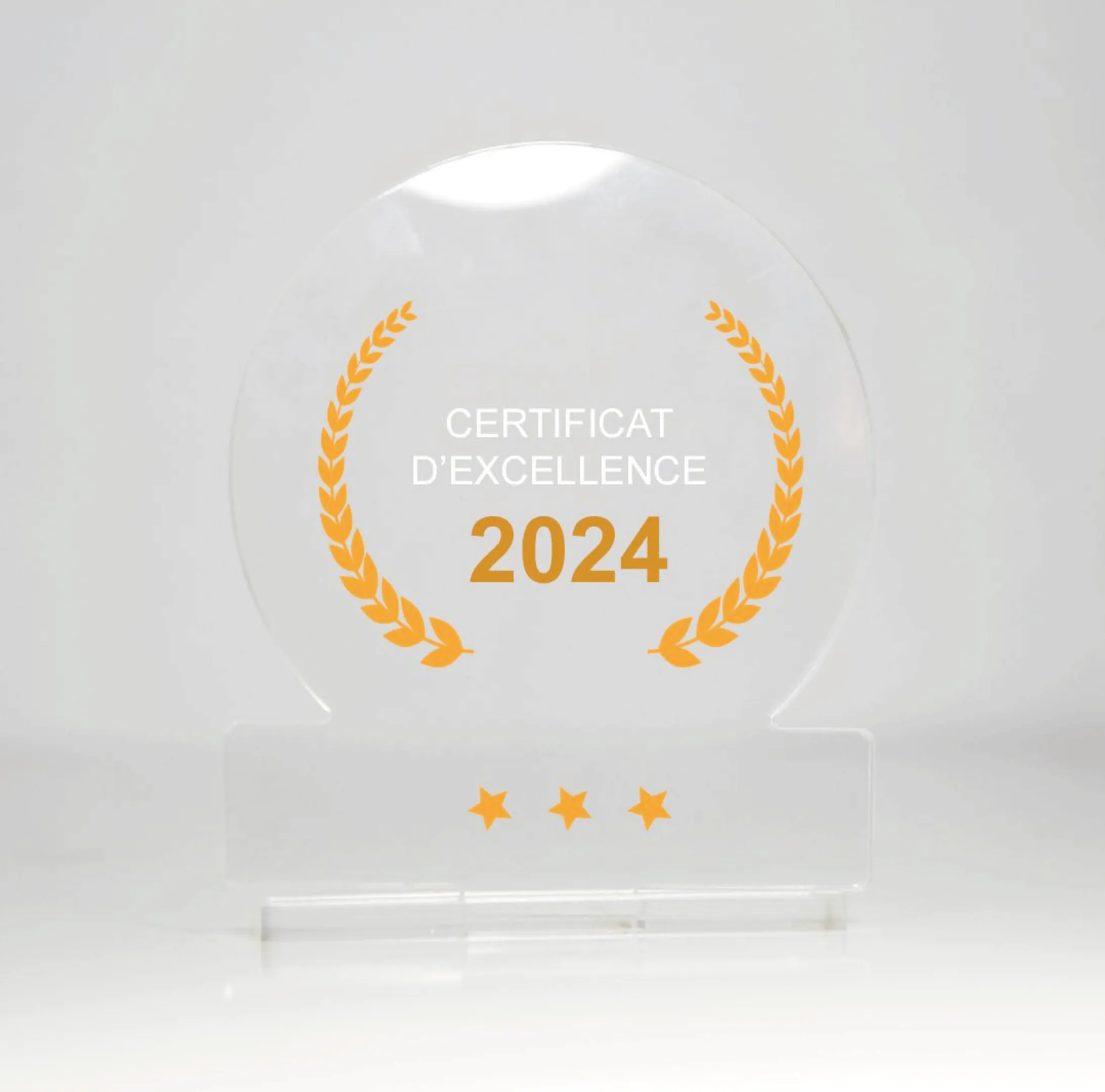 Trophée en plexiglas rond Made in France personnalisable express