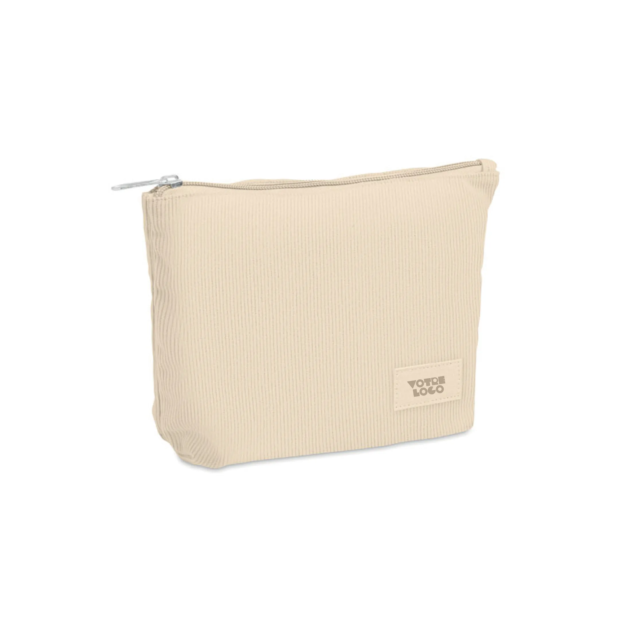 trousse-cosmetiques-velours-beige-personnalisable Trousse à cosmétiques en velours 220 gr/m² personnalisable