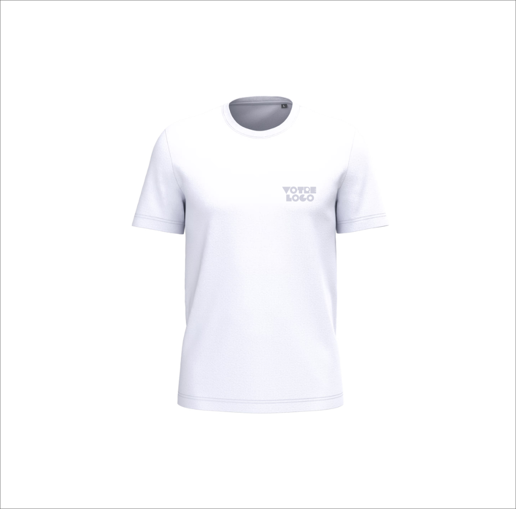 tshirt-manches-courtes-coton-biologique-homme-personnalisable-blanc T-shirt homme Bio à manches courtes personnalisable