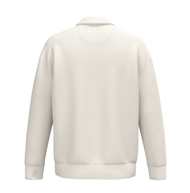 Sweat-shirt-col-polo-unisexe-ivoire-personnalisable Sweat col polo unisexe