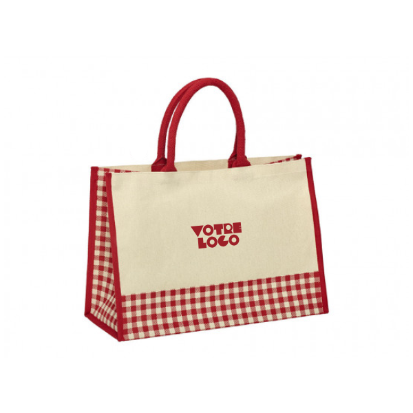 Tote-bag-carreaux-rouge-écru-personnalisable
