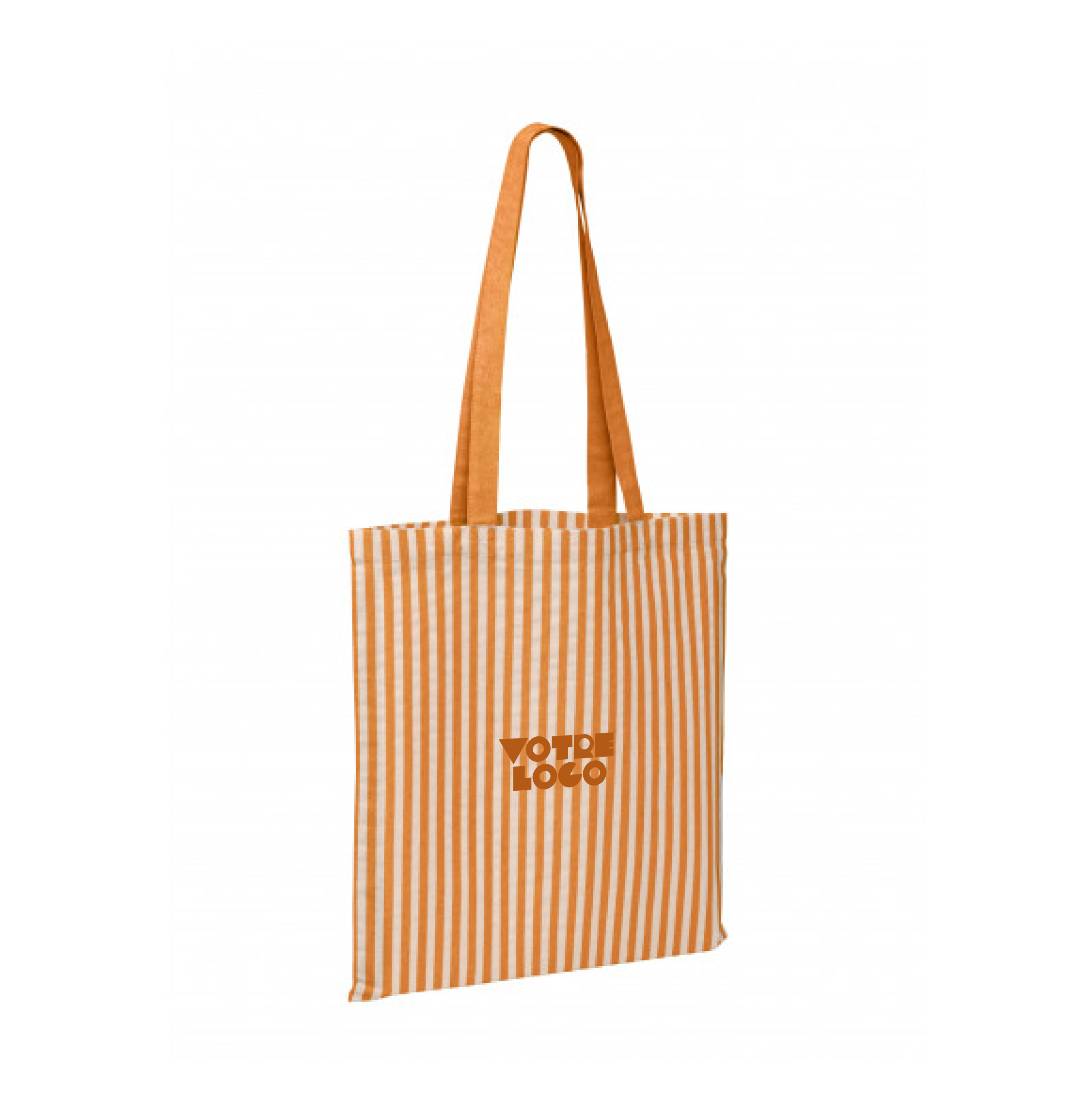Tote bag rayé orange personnalisable
