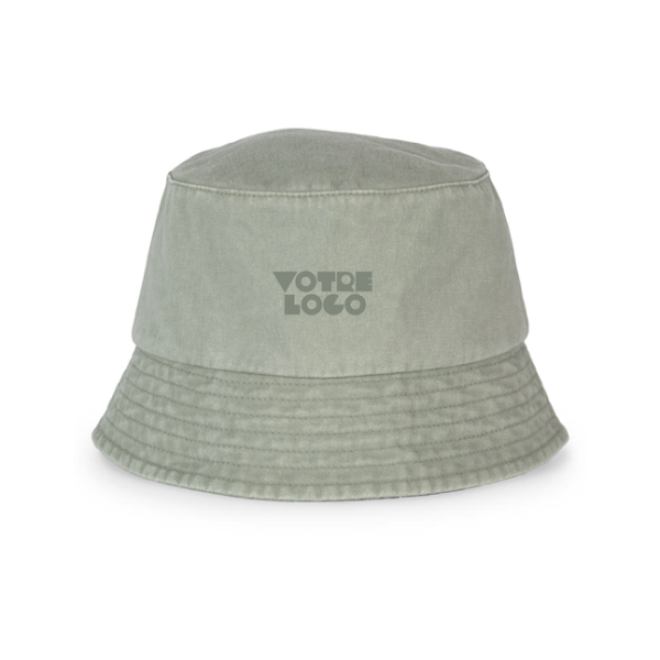 Bob délavé ecoresponsable vert personnalisable