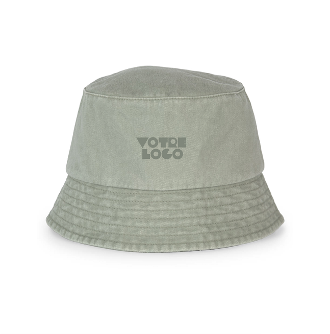 Bob délavé ecoresponsable vert personnalisable