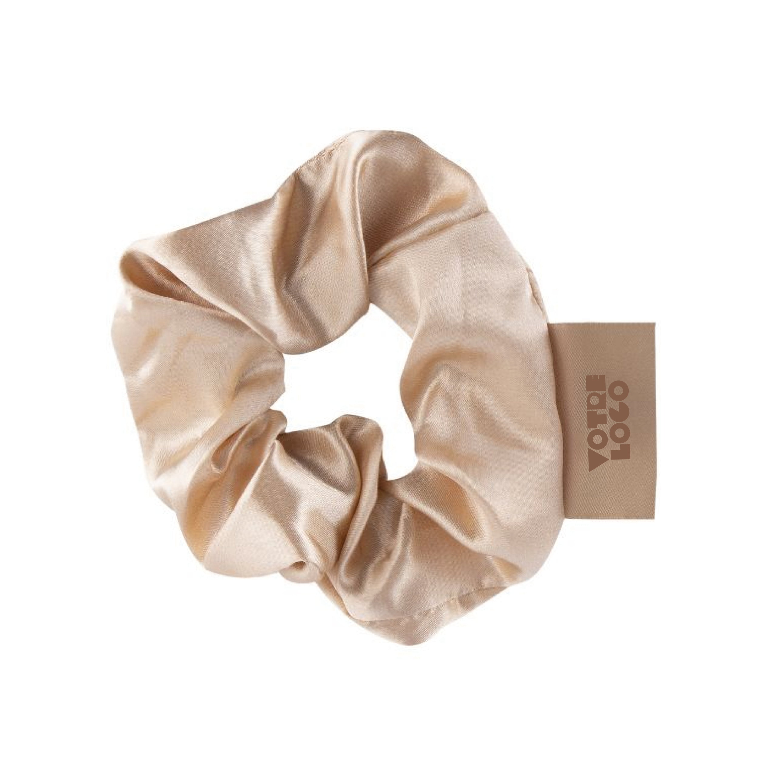 CHOUCHOU-SATIN-BEIGE-PERSONNALISABLE Chouchou satin personnalisable