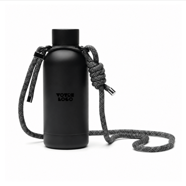Gourde isotherme 400 ml avec cordon personnalisable