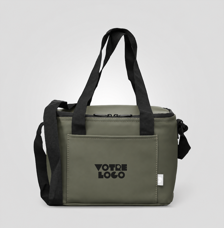 Sac-isotherme-vert-PU-personnalisable Sac isotherme PU personnalisable