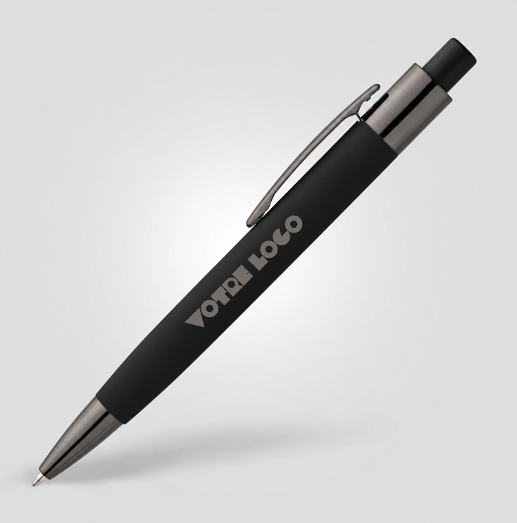 Stylo-soft-touch-noir-personnalisable Stylo Soft Touch personnalisable