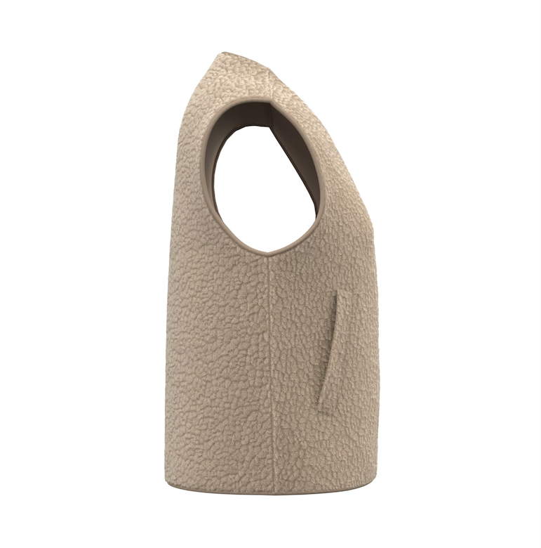 Veste-sans-manches-beige-sherpa-personnalisable Veste sans manches sherpa femme personnalisable