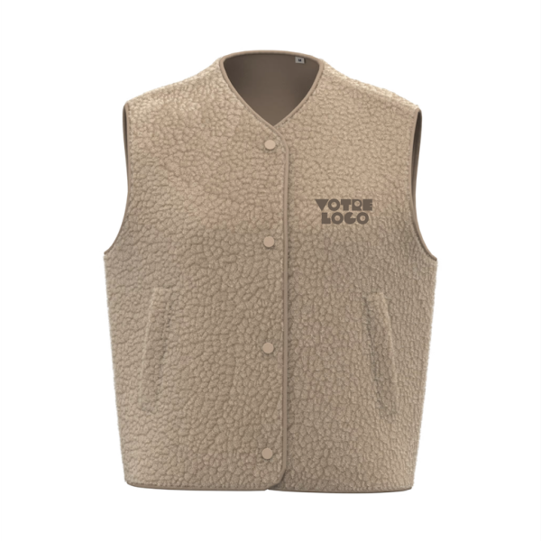 Veste sans manches sherpa beige personnalisable
